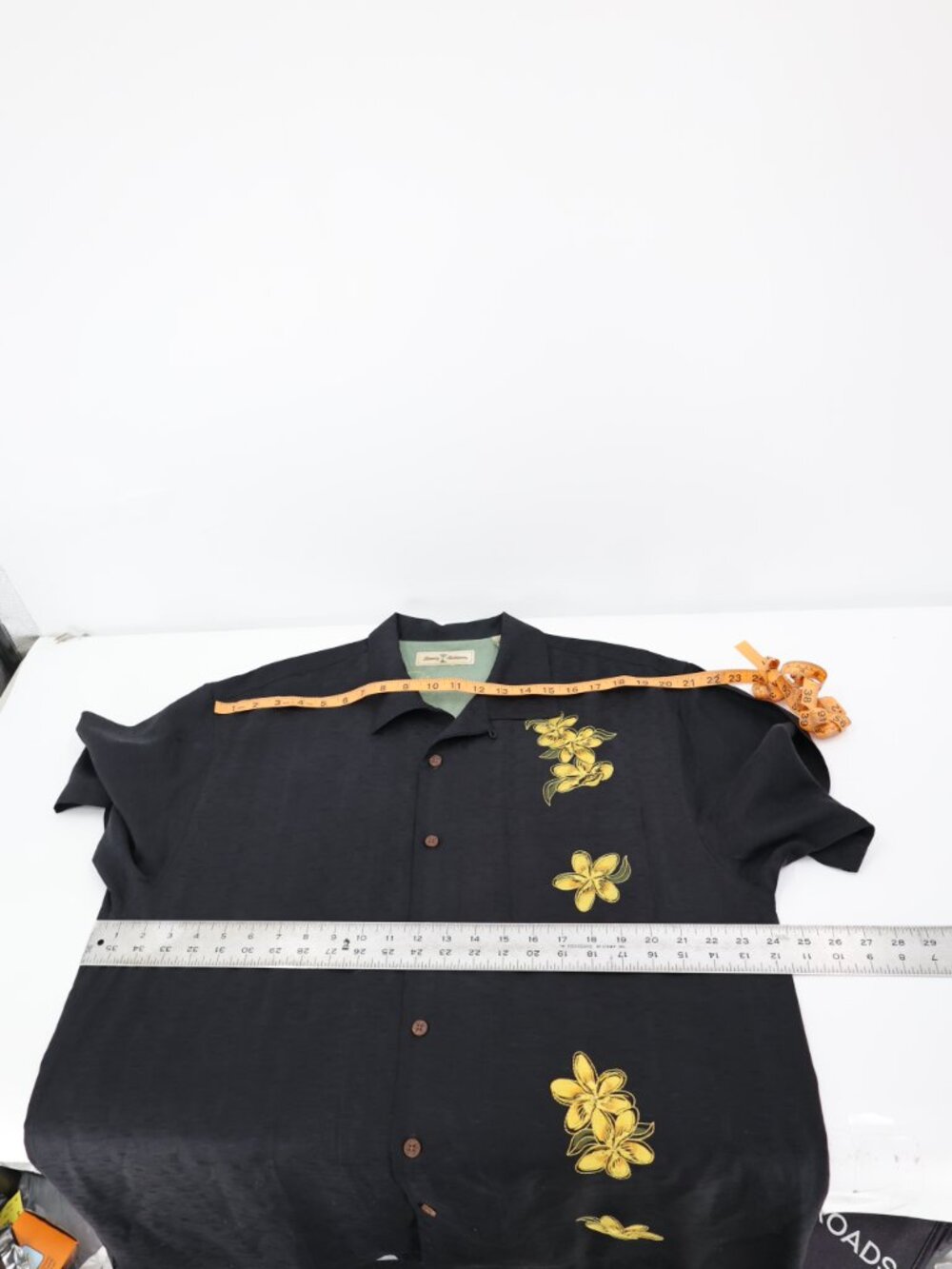Tommy Bahama Hawaiian Shirt Mens Large Silk Short Sleeve Big Hula Girl print - Picture 14 of 14